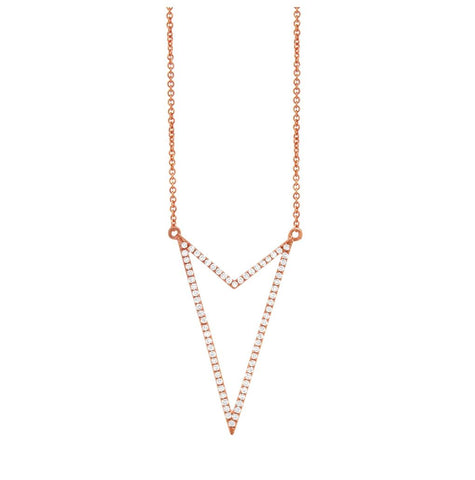 0.22 Ctw 14k Rose Gold Diamond Necklace