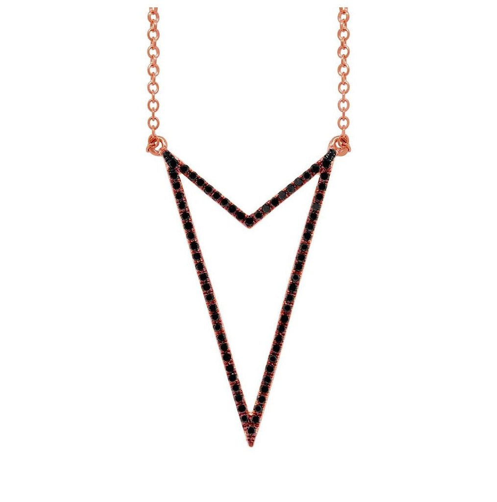 0.25 Ctw 14k Rose Gold Black Diamond Necklace