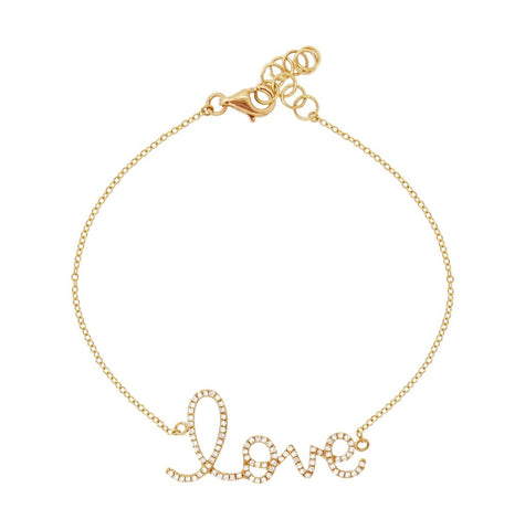 0.17 Ctw 14k Yellow Gold Diamond "love" Bracelet