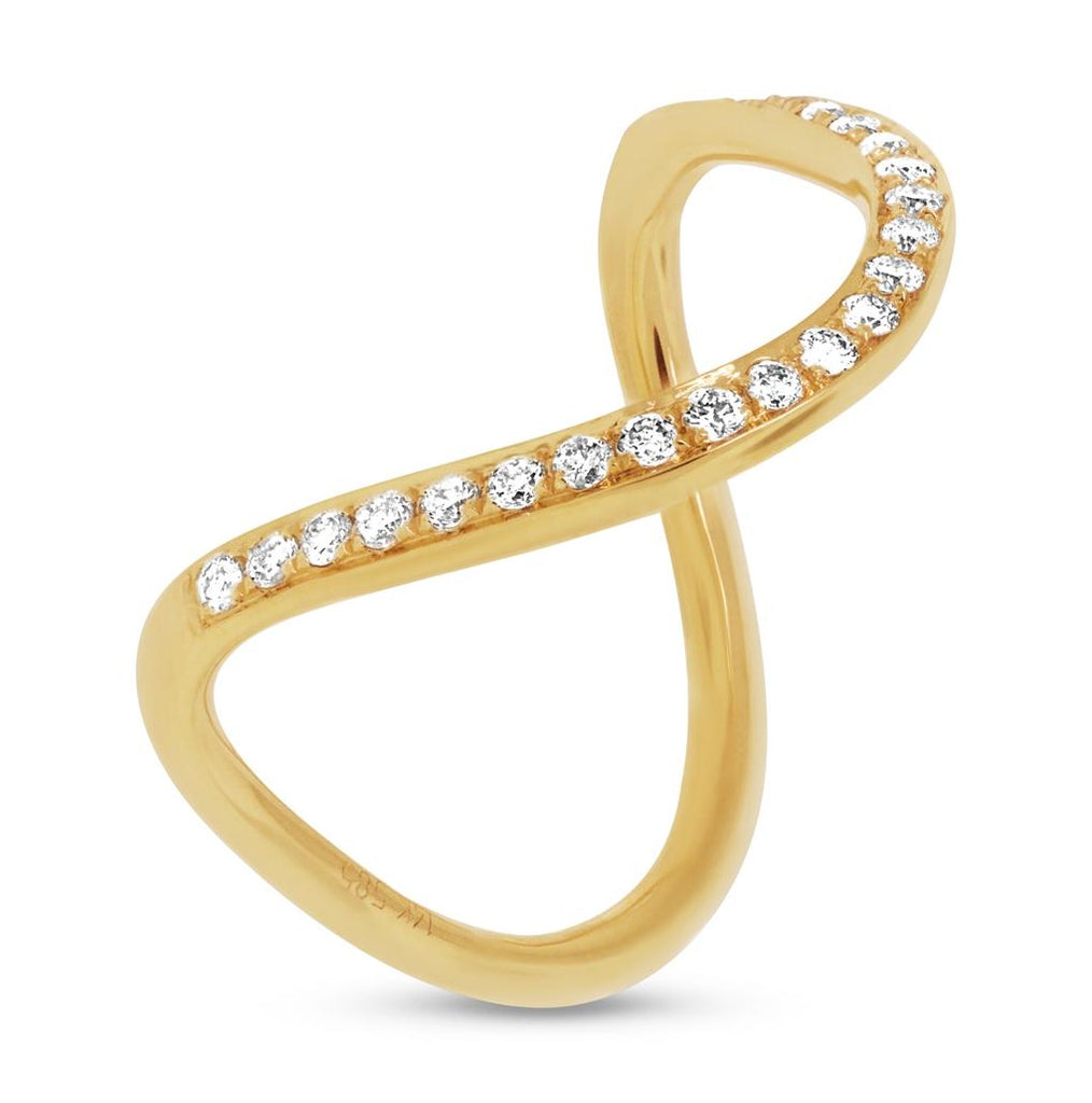 0.21 Ctw 14k Yellow Gold Diamond Womens Ring