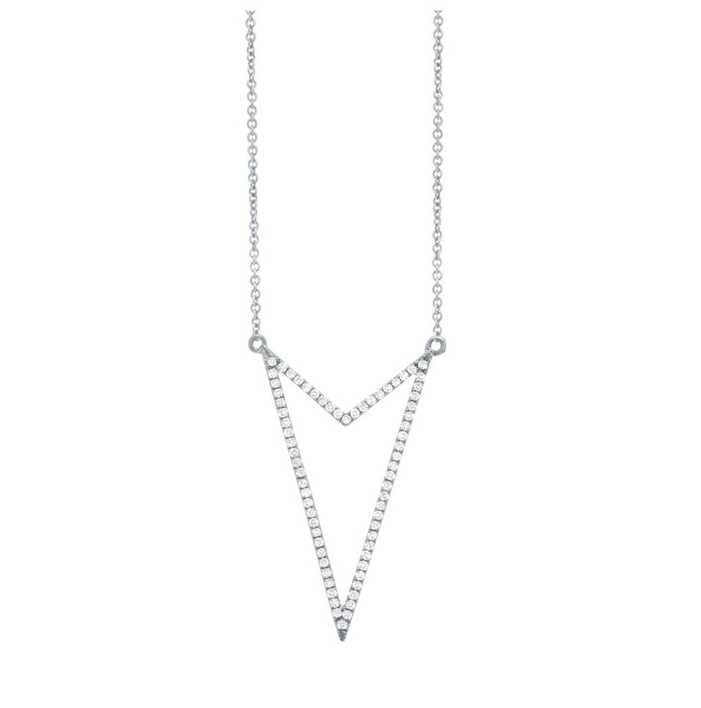 0.22 Ctw 14k White Gold Diamond Necklace