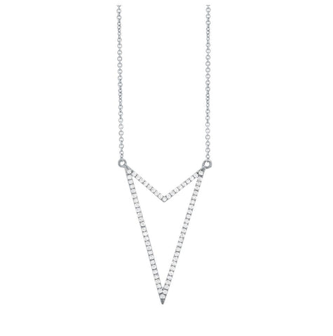 0.22 Ctw 14k White Gold Diamond Necklace