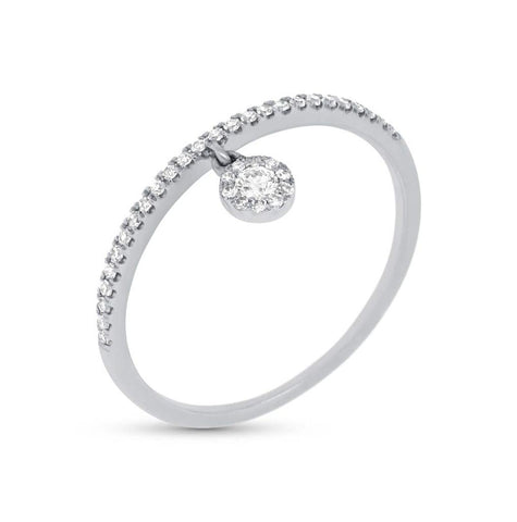 0.16 Ctw 14k White Gold Diamond Womens Ring Size 2.5