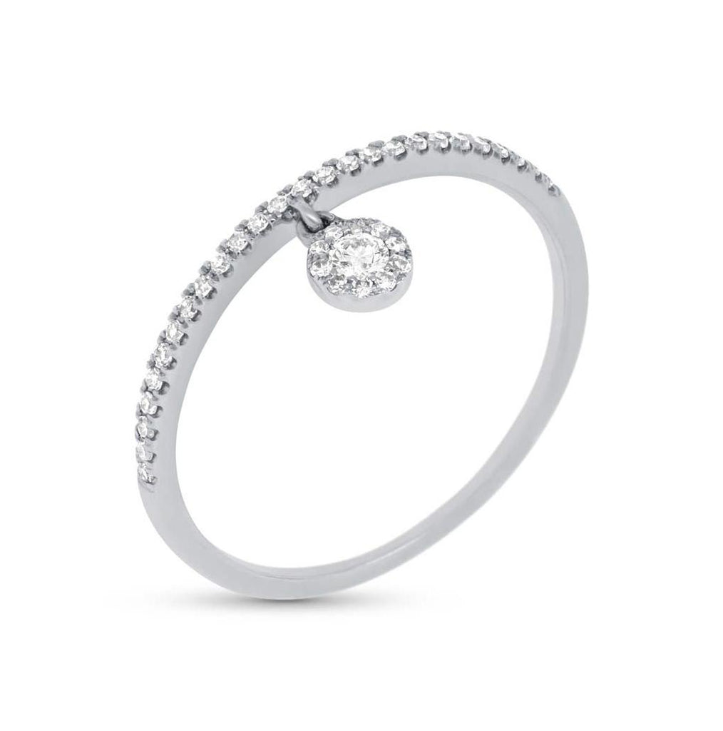 0.16 Ctw 14k White Gold Diamond Womens Ring Size 3