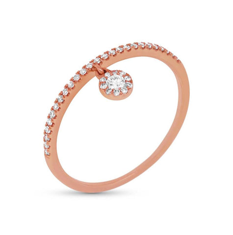 0.16 Ctw 14k Rose Gold Diamond Womens Ring Size 5.5