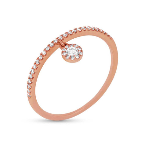 0.16 Ctw 14k Rose Gold Diamond Womens Ring