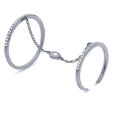 0.24 Ctw 14k White Gold Diamond Womens Ring Size 7.5