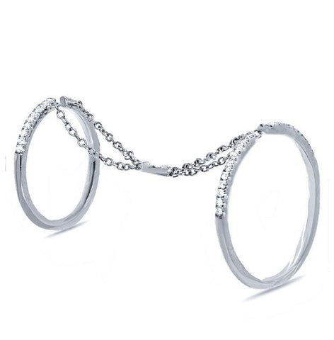 0.20 Ctw 14k White Gold Diamond Womens Ring