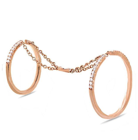 0.20 Ctw 14k Rose Gold Diamond Womens Ring