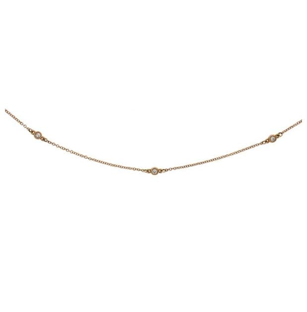 0.29 Ctw 14k Rose Gold 16-18" Diamonds By The Yard Chain