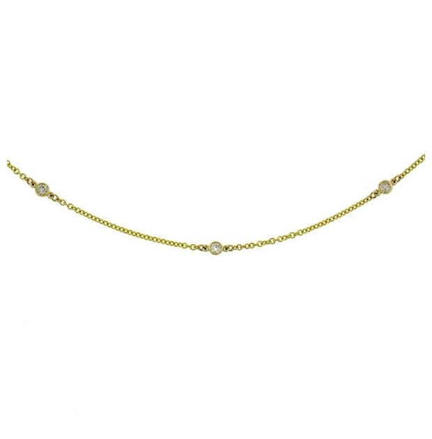 0.20 Ctw 18k Yellow Gold 16-18" Diamonds By The Yard Chain