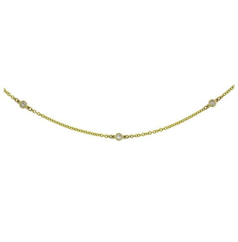 0.20 Ctw 18k Yellow Gold 16-18" Diamonds By The Yard Chain