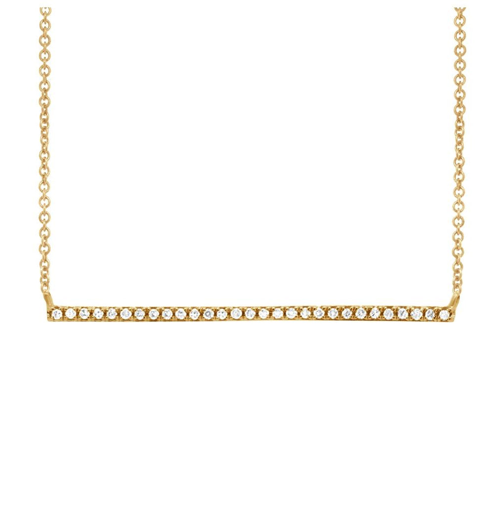 0.08 Ctw 14k Yellow Gold Diamond Bar Necklace