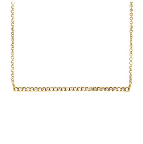 0.08 Ctw 14k Yellow Gold Diamond Bar Necklace