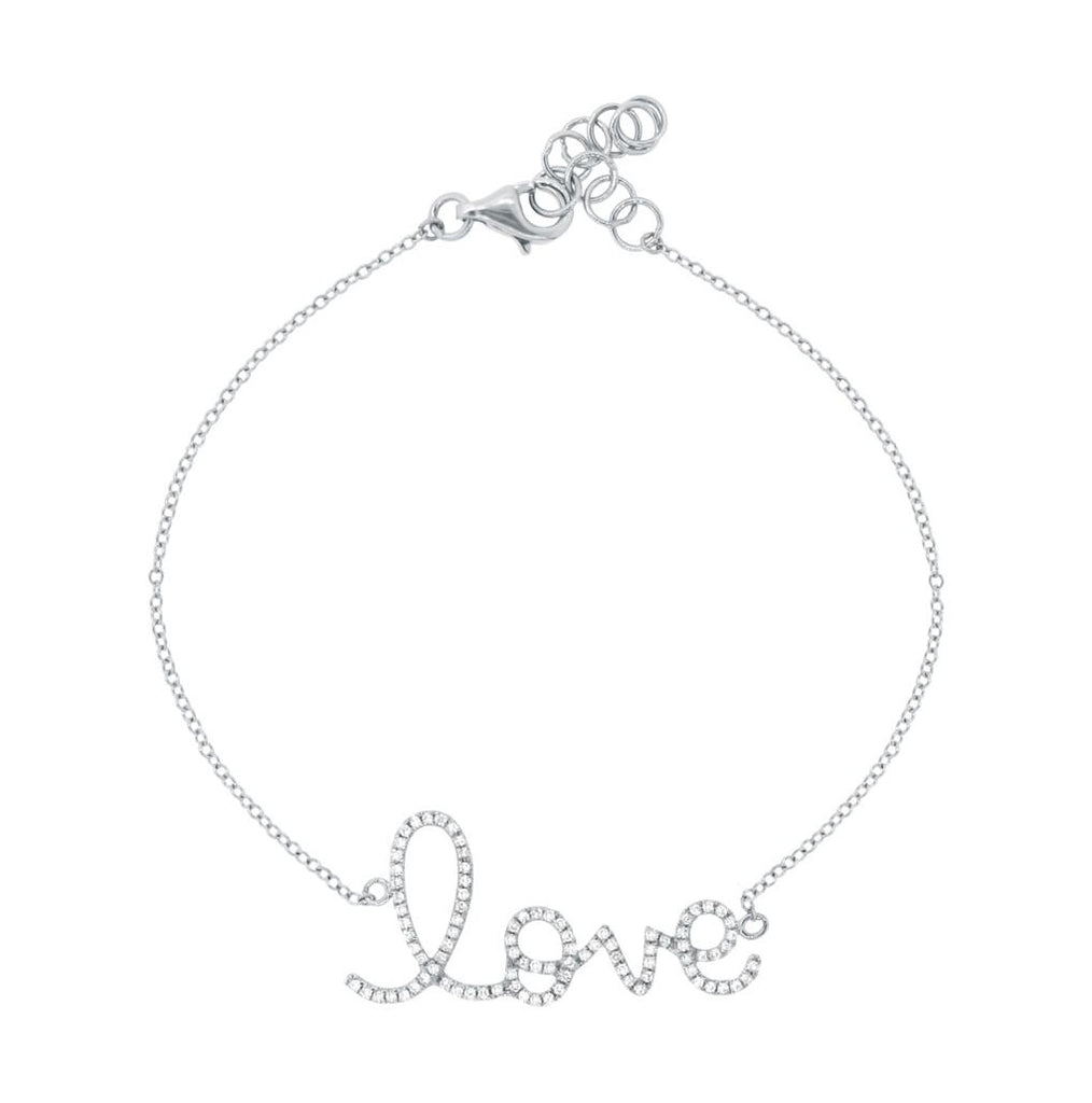 0.17 Ctw 14k White Gold Diamond "love" Bracelet