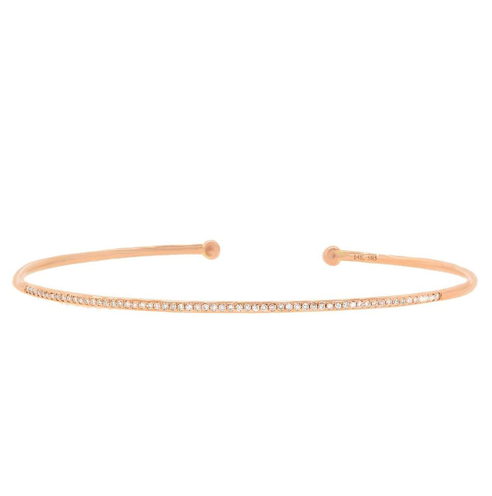 0.17 Ctw 14k Rose Gold Diamond Bangle Bracelet