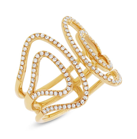 0.42 Ctw 14k Yellow Gold Diamond Womens Ring
