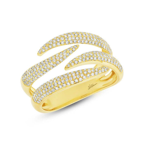 0.65 Ctw 14k Yellow Gold Diamond Pave Womens Ring