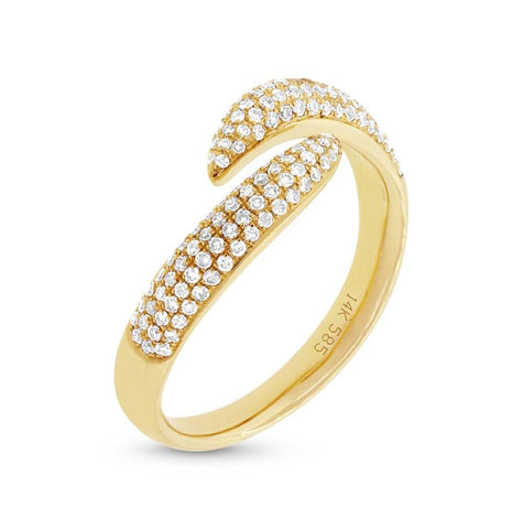 0.43 Ctw 14k Yellow Gold Diamond Pave Womens Ring