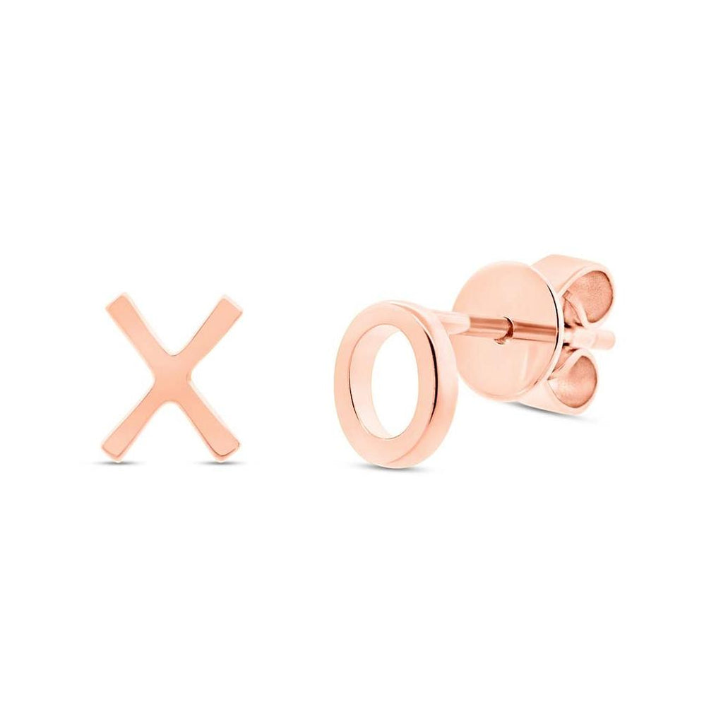 14k Rose Gold "xo" Stud Earring