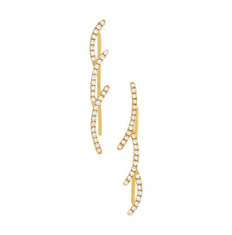 0.19 Ctw 14k Yellow Gold Diamond Ear Crawler Earring