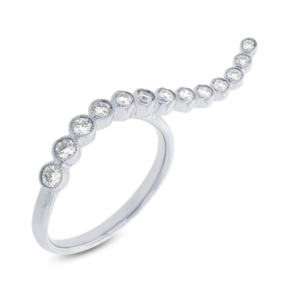0.44 Ctw 14k White Gold Diamond Womens Ring Size 6