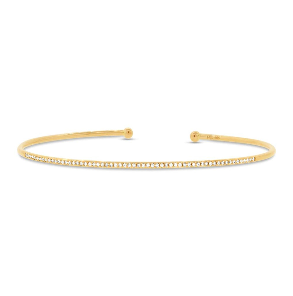 0.17 Ctw 14k Yellow Gold Diamond Bangle Bracelet