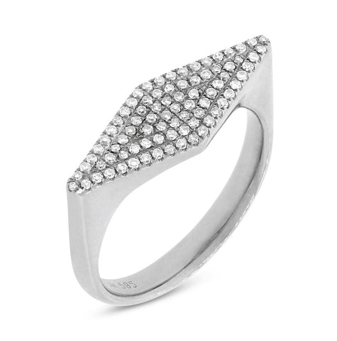0.25 Ctw 14k White Gold Diamond Pave Womens Ring