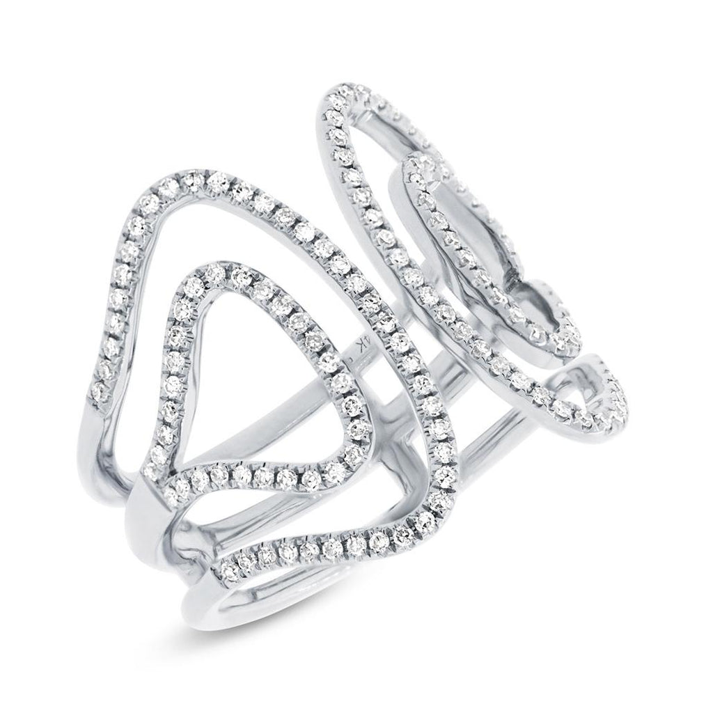 0.42 Ctw 14k White Gold Diamond Womens Ring