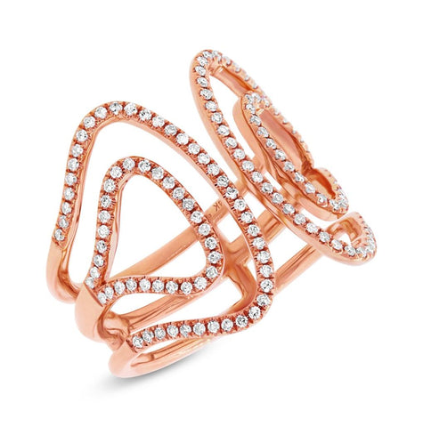 0.42 Ctw 14k Rose Gold Diamond Womens Ring