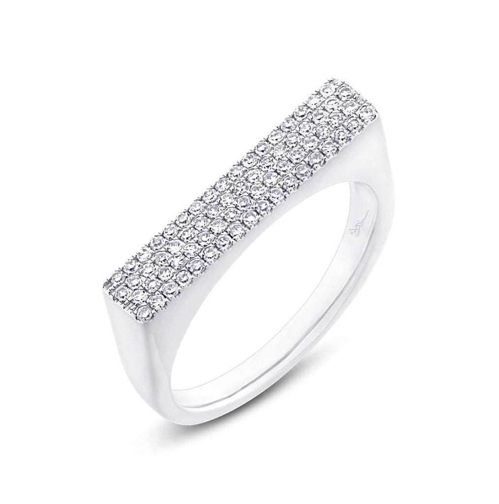 0.27 Ctw 14k White Gold Diamond Pave Womens Ring Size 5.25