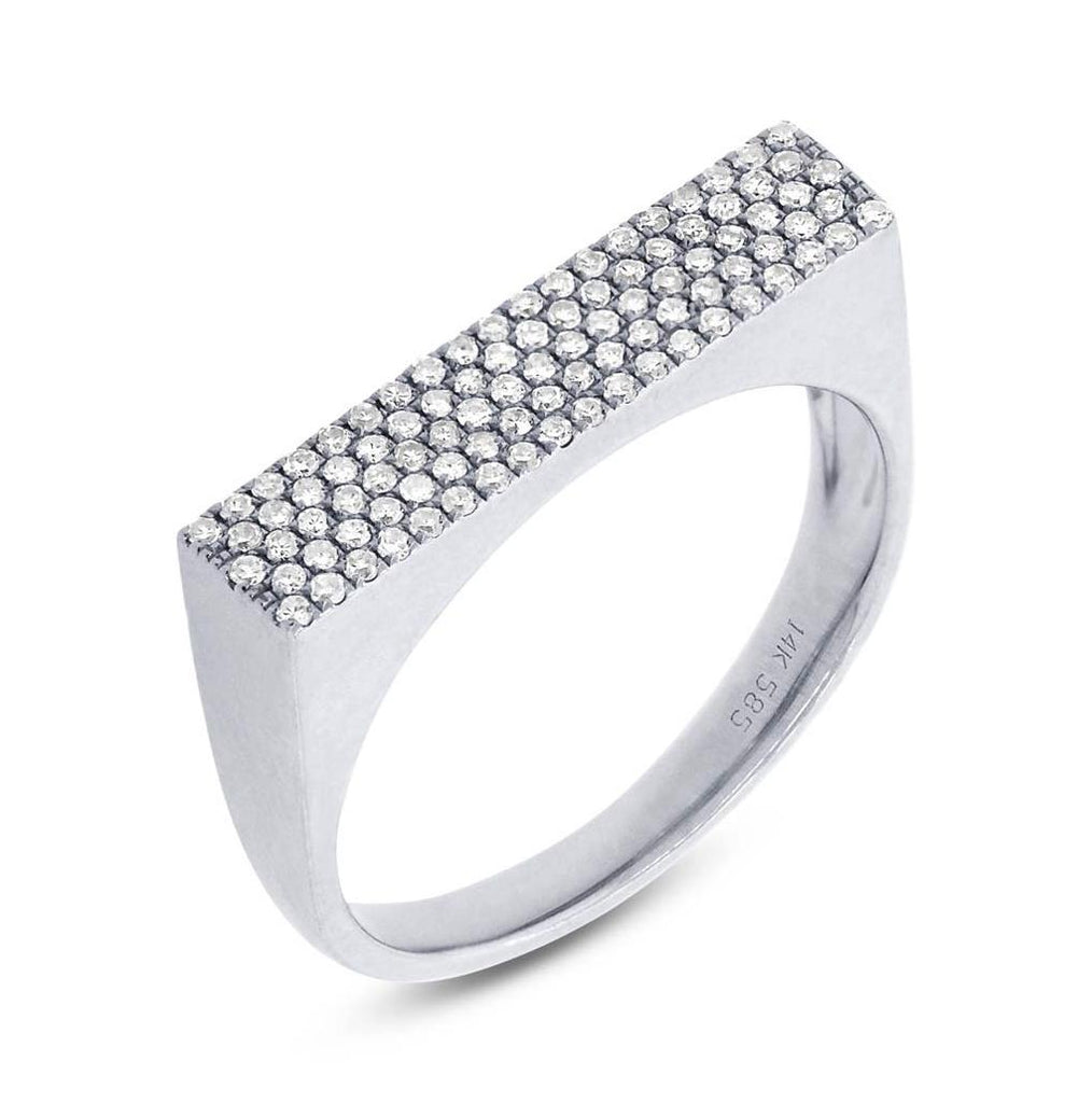 0.30 Ctw 14k White Gold Diamond Pave Womens Ring Size 6