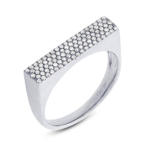 0.30 Ctw 14k White Gold Diamond Pave Womens Ring Size 6