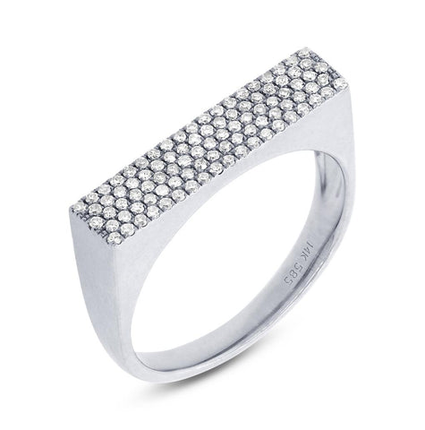 0.30 Ctw 14k White Gold Diamond Pave Womens Ring