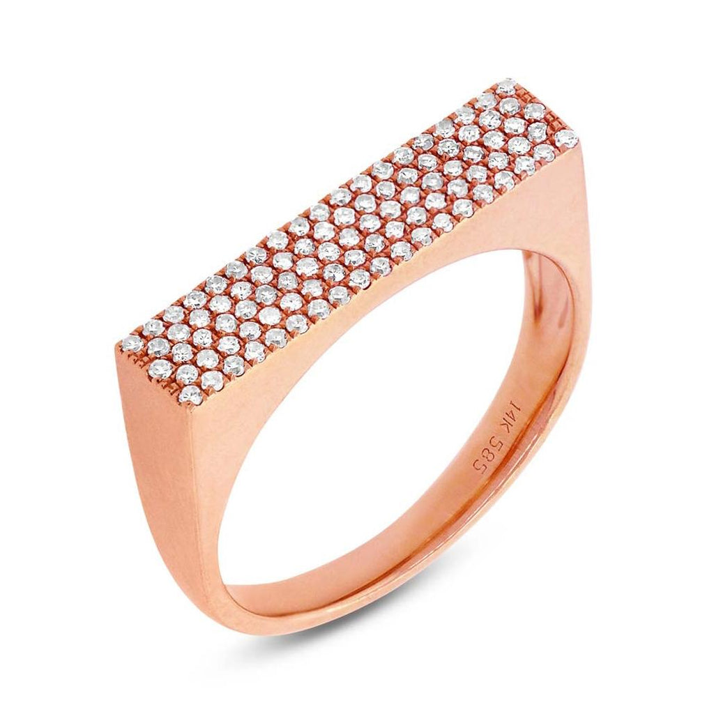 0.30 Ctw 14k Rose Gold Diamond Pave Womens Ring Size 9