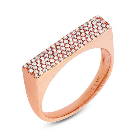 0.30 Ctw 14k Rose Gold Diamond Pave Womens Ring Size 9