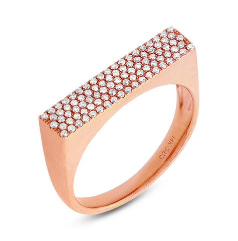 0.30 Ctw 14k Rose Gold Diamond Pave Womens Ring