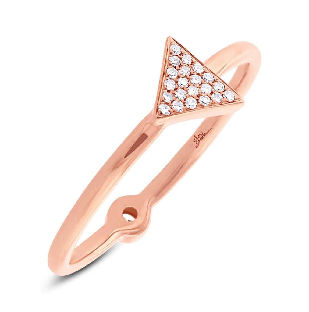 0.08 Ctw 14k Rose Gold Diamond Womens Ring Size 6.5
