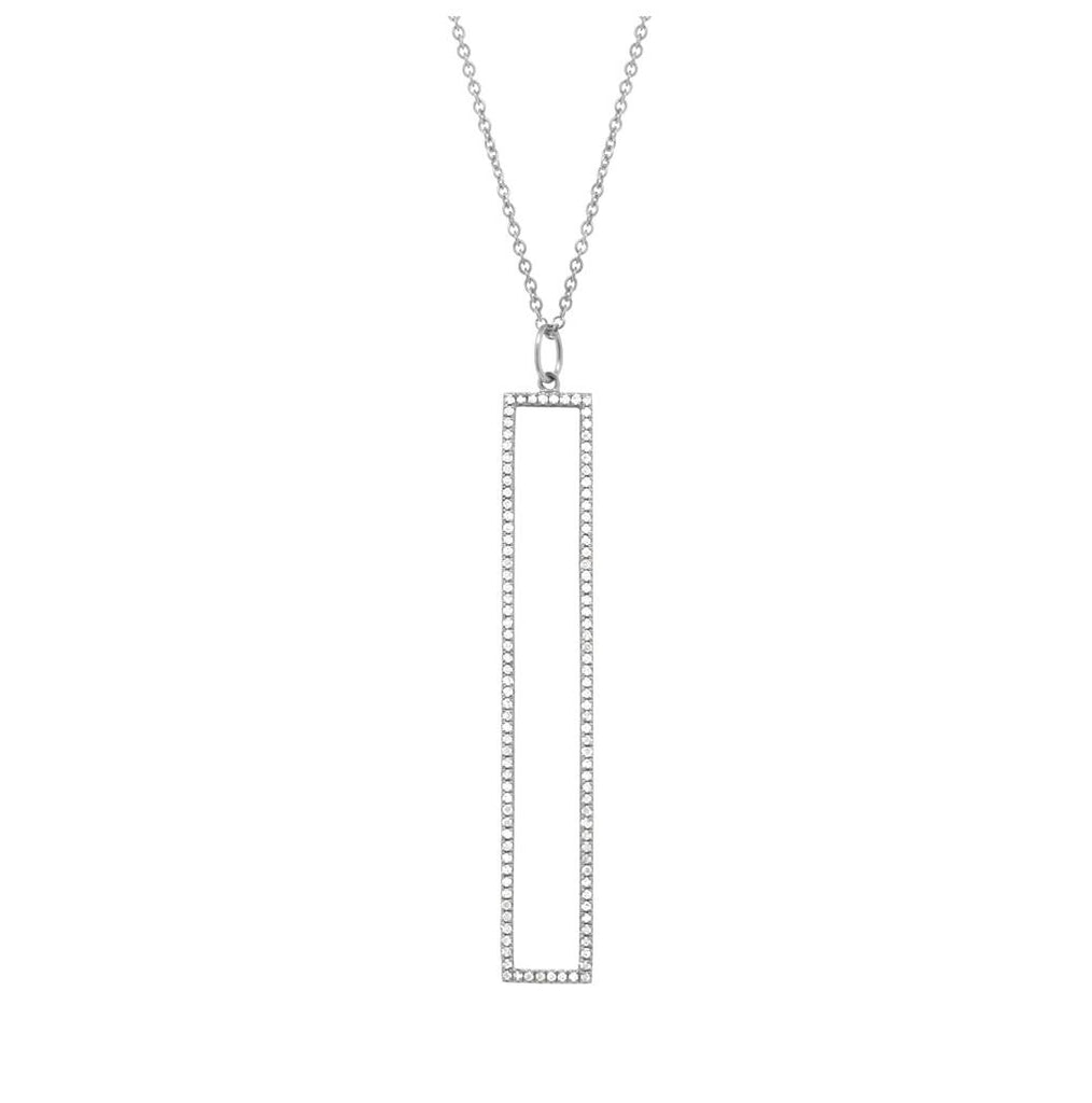 0.24 Ctw 14k White Gold Diamond Pendant Necklace With 18 Inch Chain