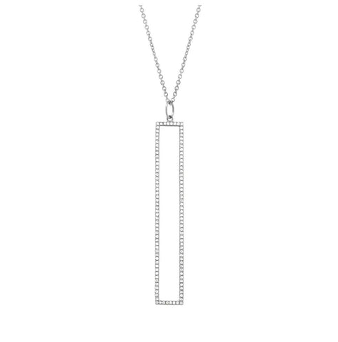 0.24 Ctw 14k White Gold Diamond Pendant Necklace With 18 Inch Chain