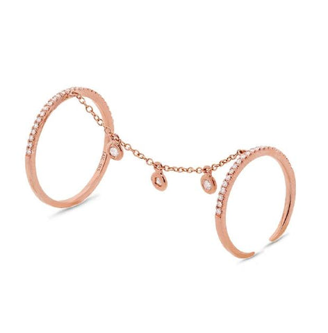 0.23 Ctw 14k Rose Gold Diamond Womens Ring