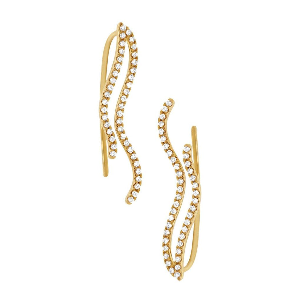 0.26 Ctw 14k Yellow Gold Diamond Ear Crawler Earring