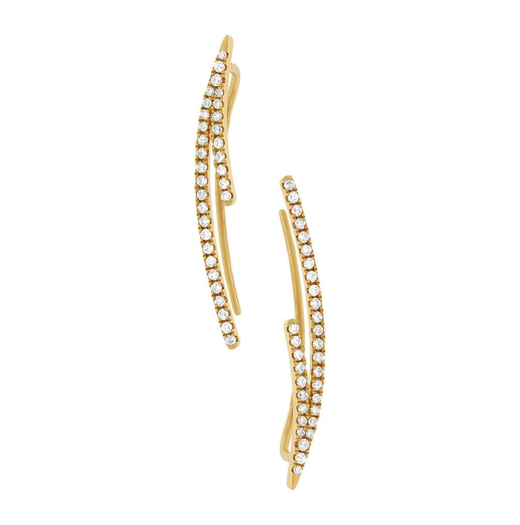 0.19 Ctw 14k Yellow Gold Diamond Ear Crawler Earring