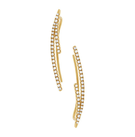 0.19 Ctw 14k Yellow Gold Diamond Ear Crawler Earring