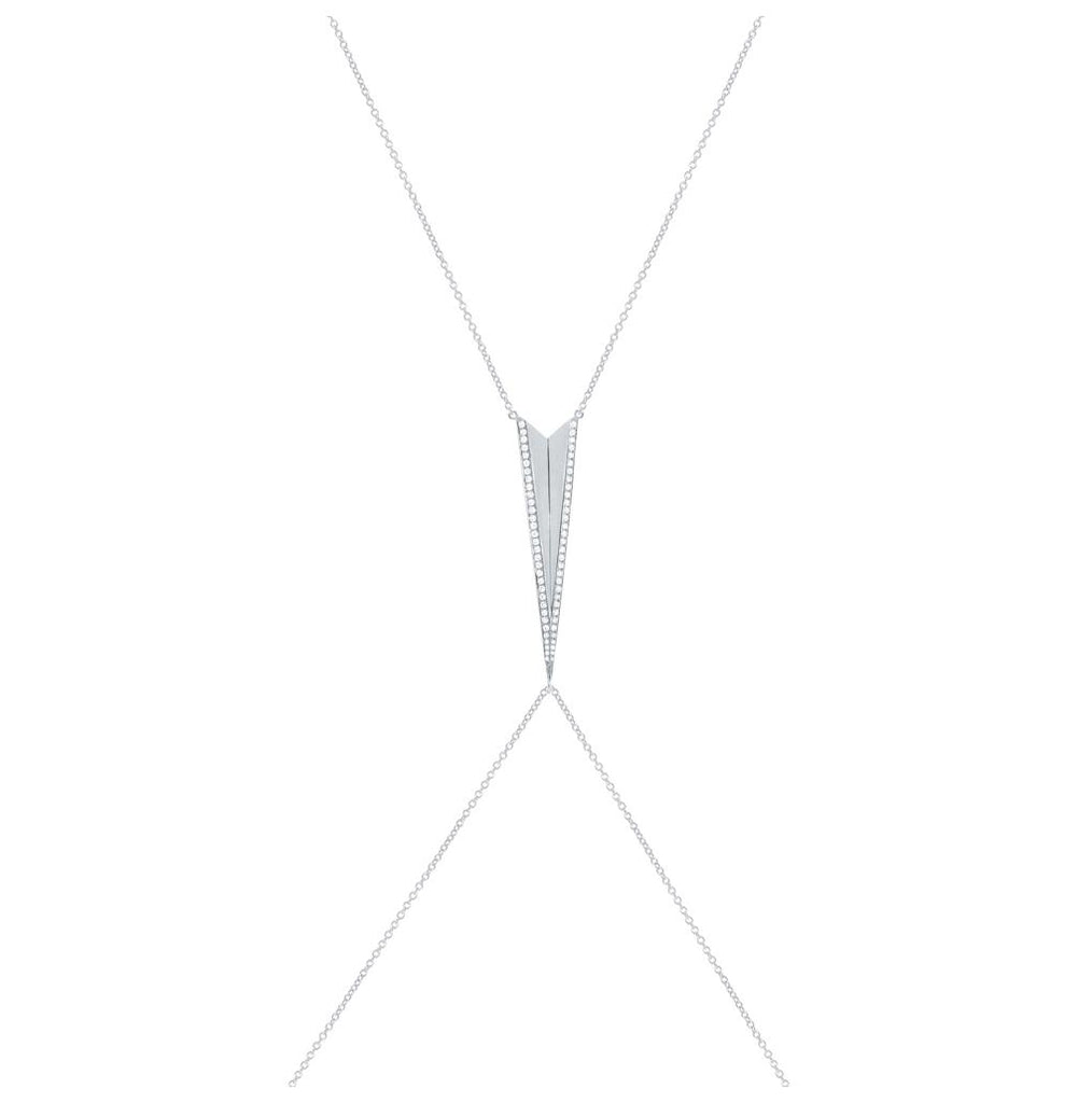 0.43 Ctw 14k White Gold Diamond Body Chain Necklace