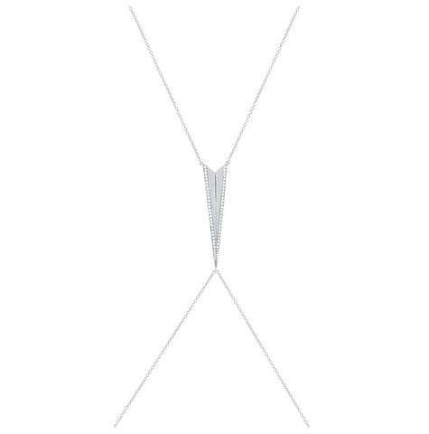 0.43 Ctw 14k White Gold Diamond Body Chain Necklace