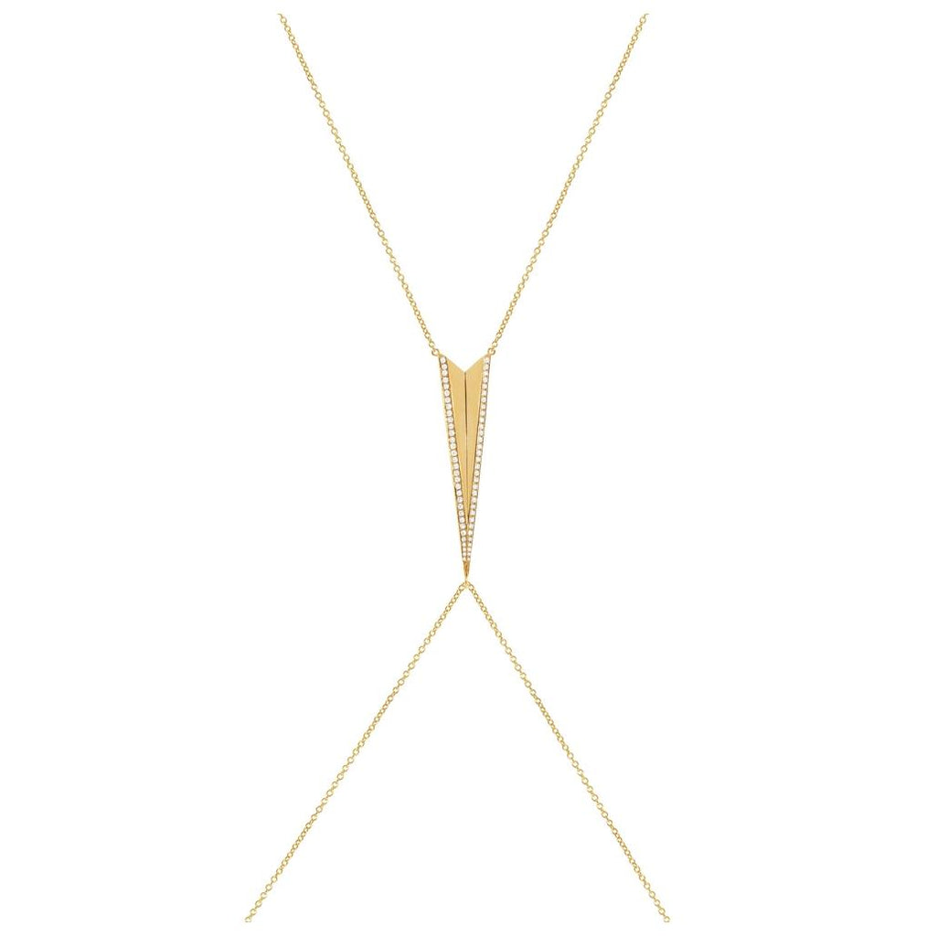 0.43 Ctw 14k Yellow Gold Diamond Body Chain Necklace