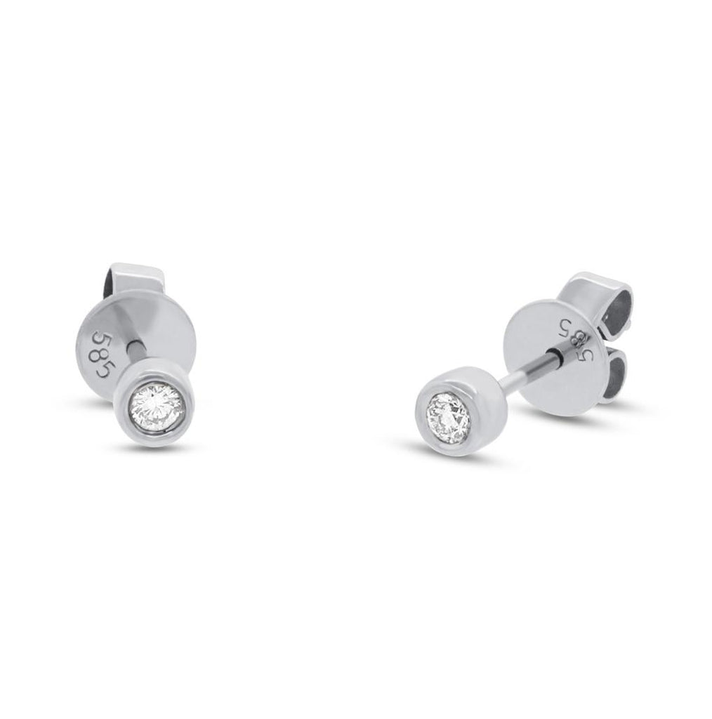 0.07 Ctw 14k White Gold Diamond Stud Earring