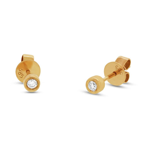 0.07 Ctw 14k Yellow Gold Diamond Stud Earring