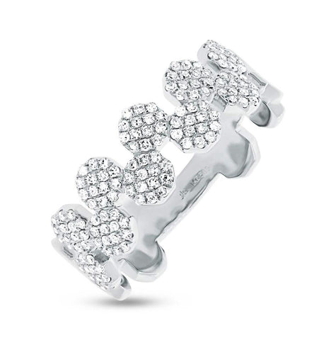 0.33 Ctw 14k White Gold Diamond Pave O Ctwagon Ring Size 5.5